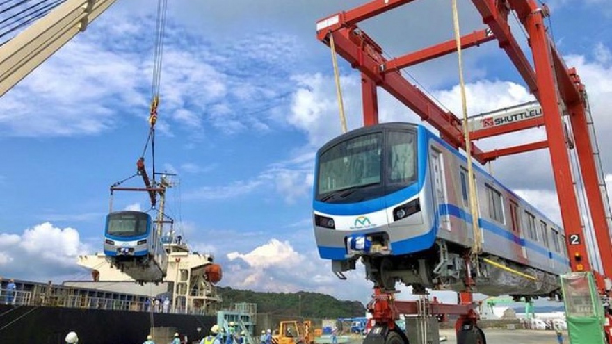 Carriages for first metro line arrive in HCM City